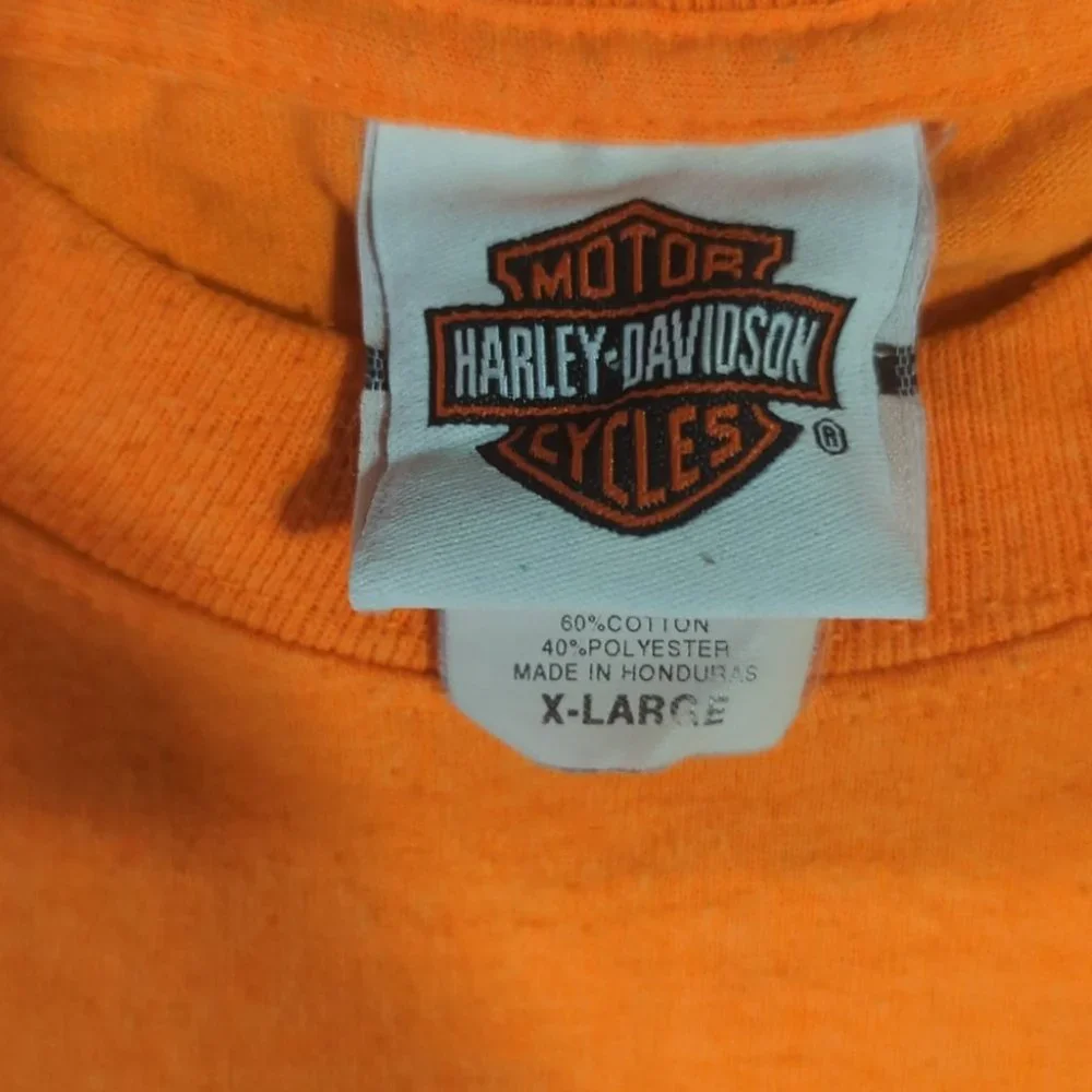 HARLEY-DAVIDSON Men's TOPEKA KANSAS Tshirt Size XL Orange - Picture 5 of 6